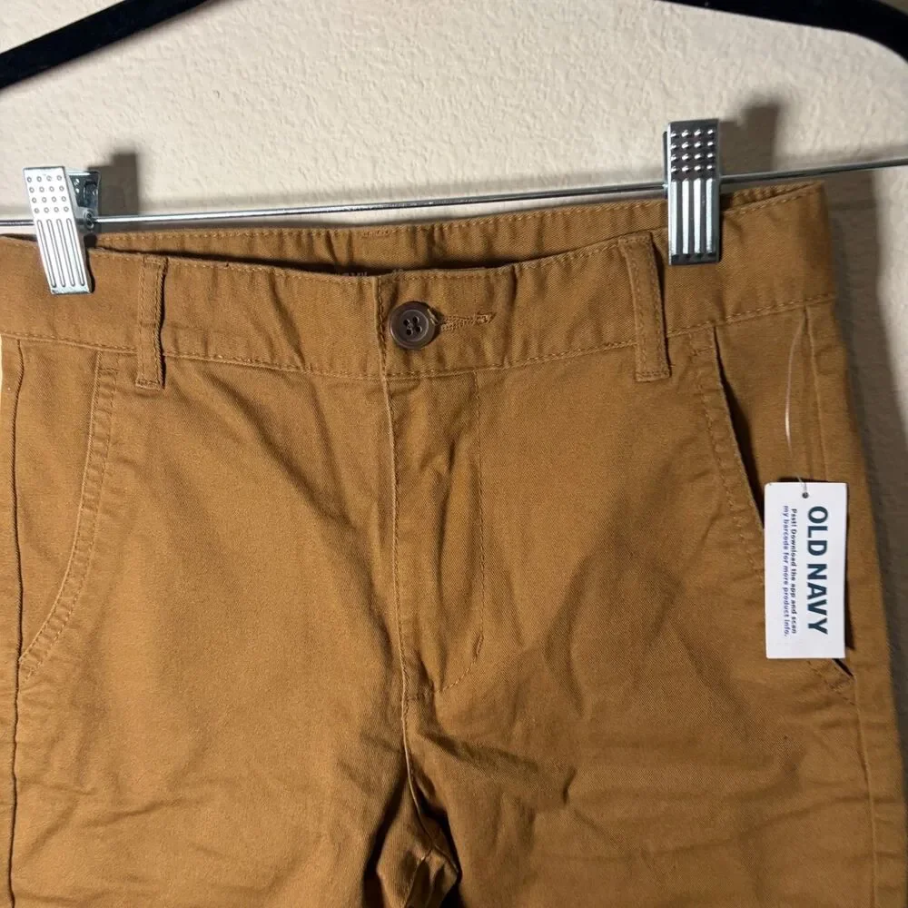 Old Navy Shorts Boy's 12 Slim Brown Chino Casual Built in Flex 8